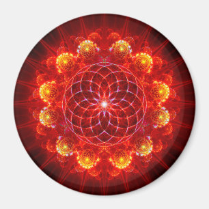 Rote Blumendekoration aus Fraktal Magnet