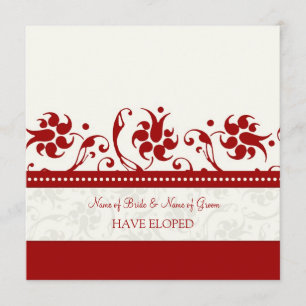 Rote Blumenentlaufen-Mitteilungs-Karten Ankündigung