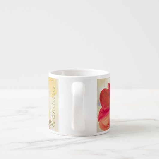 Rote Blumenespresso-Schalen Espressotasse (Rückseite)