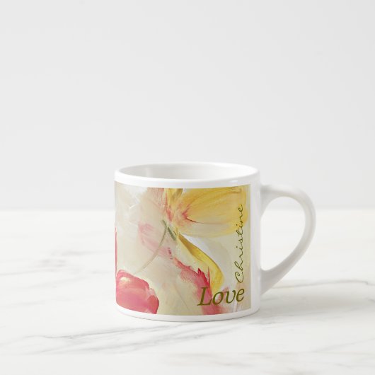 Rote Blumenespresso-Schalen Espressotasse (Rechts)