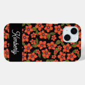 Rote Blumengestaltung Wasserfarben Name Case-Mate iPhone Hülle (Rückseite (Horizontal))