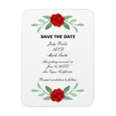 Rote Blumengrün Foliage Save the Date Magnet (Vertikal)