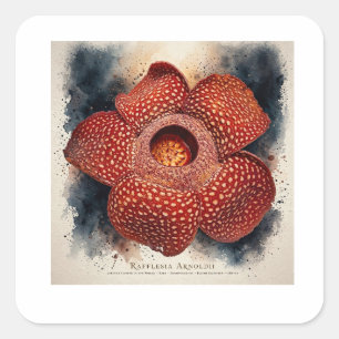 Rote Blumenleinwand-Wandkunst   Moderner floraler  Quadratischer Aufkleber