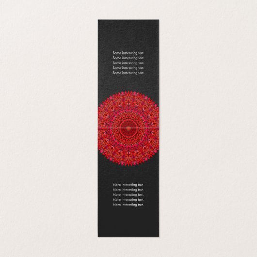 Rote BlumenMandala Visitenkarten (Innenseite Aufgefaltet)