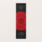 Rote BlumenMandala Visitenkarten (Außenseite Aufgefaltet)