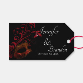 Rote Blumenmaske-Gastgeschenk Hochzeit Geschenkanhänger