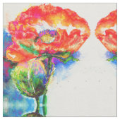 Rote Blumenmohn-Blume Stoff (Nahaufnahme)