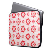 Rote Blumenmuster Laptopschutzhülle (Vorderseite Links)