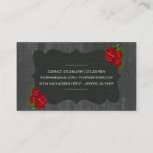 Rote BlumenRosen-hölzerne gotische Geschäfts-Karte Visitenkarte (Rückseite)