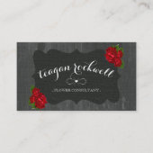Rote BlumenRosen-hölzerne gotische Geschäfts-Karte Visitenkarte (Vorderseite)