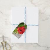 rote Blumenseidenpapier Geschenkanhänger (Mit Garn)