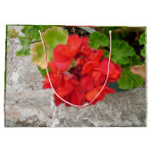 rote Blumenseidenpapier Große Geschenktüte (Rückseite)
