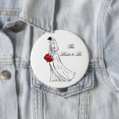 Rote Blumenstrauß-Braut zum zu sein Button (Beispiel)