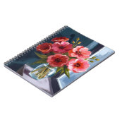 Rote Blumenvase Wasserfarbenmalerei Notizblock (Linke Seite)