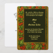 Rote Blumenvine Grenzhochzeit Einladung (Vorne/Hinten)