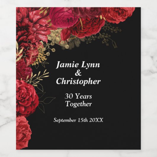 Rote Blumenzwiebelweinmarke Weinetikett (Einzelnes Label)