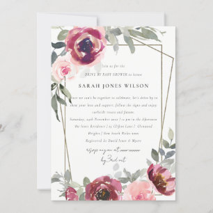 ROTE BLUSH ROSE FLORAL DRIVE BY BABY SHOWITE EINLA DANKESKARTE