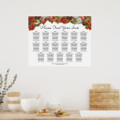 Rote Blüte 17 Tabelle Hochzeitstabelle Poster (Küche)