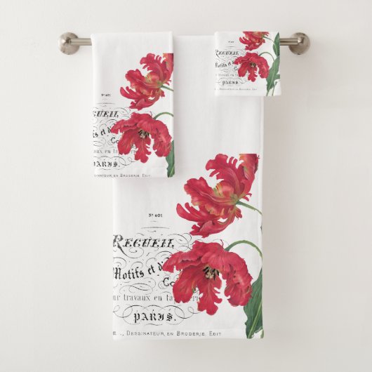 Rote Blüte Badhandtuch Set (Insitu)