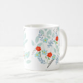 Rote Blüte + Blätter Kaffeetasse (VorderseiteRechts)