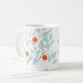 Rote Blüte + Blätter Kaffeetasse (Vorderseite Links)