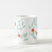 Rote Blüte + Blätter Kaffeetasse (Mittel)