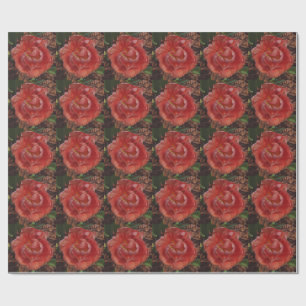 rote Blüte Geschenkpapier