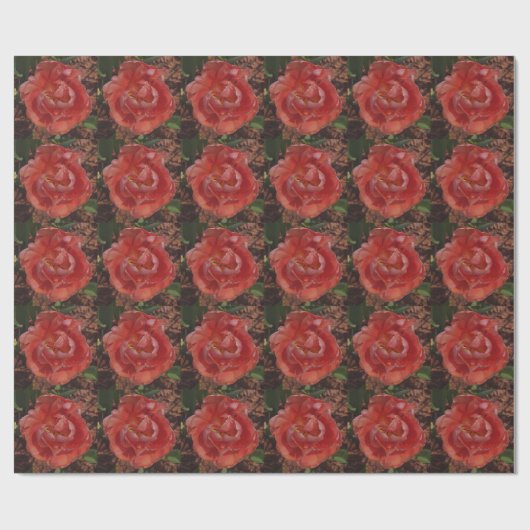 rote Blüte Geschenkpapier (Flach)