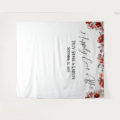 Rote Blüte glücklich immer nach dem Foto Hintergru Wandteppich (Vorderseite (Horizontal))