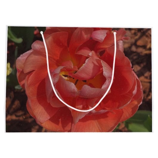 rote Blüte Große Geschenktüte (Rückseite)