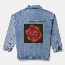 rote Blüte Jeansjacke