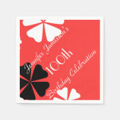 Rote Blüte, Name, 100. Geburtstagszeitung Serviette (Vorderseite)