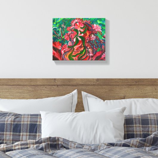 Rote Blüte - Om Leinwand Gemälde (Insitu (Schlafzimmer))