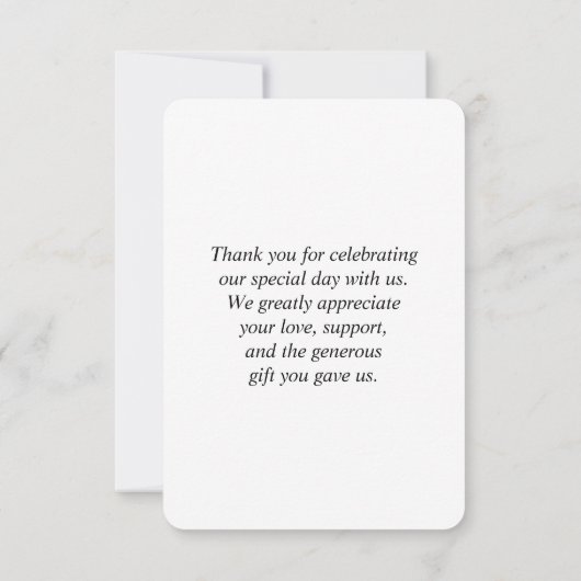 Rote Blüte Rose. Stilvolle schicke Hochzeit Danke (Rückseite)