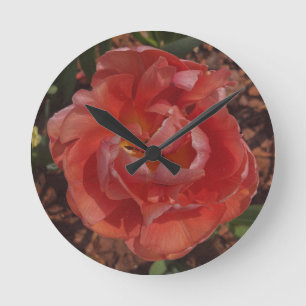 rote Blüte Runde Wanduhr