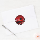 Rote Blüte Runder Aufkleber (Umschlag)