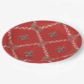 Rote Blüte und Gitter süße Valentine Pappteller (Schrägansicht)