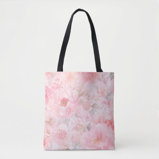 Röte Blüten Aquarell Blumen Tasche (Vorderseite)
