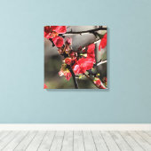 Rote Blüten Blumenkanvas drucken Leinwanddruck (Insitu (Holzboden))