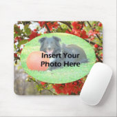 Rote Blüten Blumenrahmen für Fotos Mousepad (Mit Mouse)