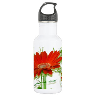 Rote Blüten Edelstahlflasche