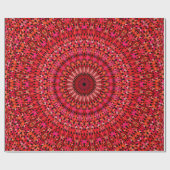 Rote Blüten-Garten-Mandala Geschenkpapier (Flach)