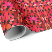 Rote Blüten-Garten-Mandala Geschenkpapier (Rolleneckpunkt)