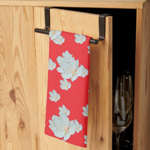 Rote Blüten Geschirrtuch