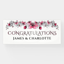 Rote Blüten, Hochzeit Banner