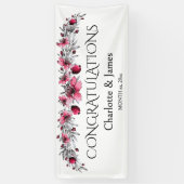 Rote Blüten, Hochzeit Banner (Vertikal)