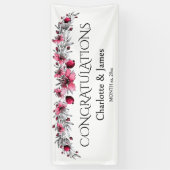 Rote Blüten, Hochzeit Banner (Vertikal)