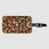 Rote Blüten im goldenen Gitter Gepäckanhänger (Vorderseite (Horizontal))