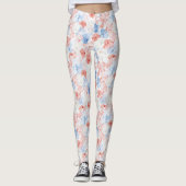 Rote Blüten Leggings (Vorderseite)