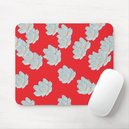 Rote Blüten Mousepad (Mit Mouse)